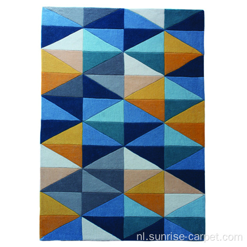 Hand getuft tapijt met Geometry ontwerp